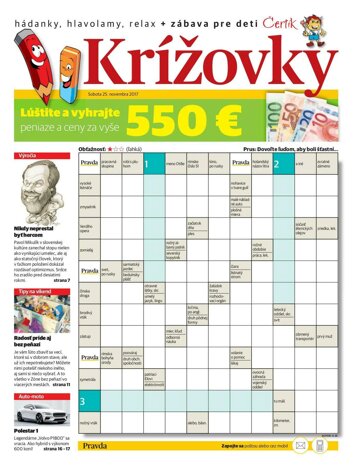 Obálka e-magazínu Krížovky 25.11.2017