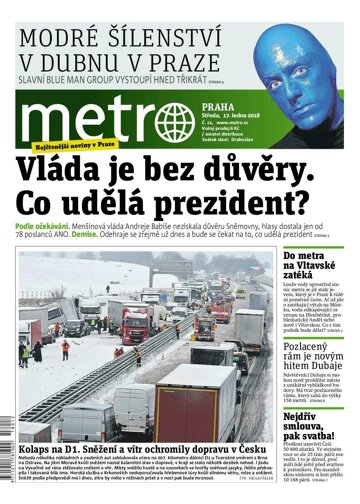 Obálka e-magazínu deník METRO 17.1.2018