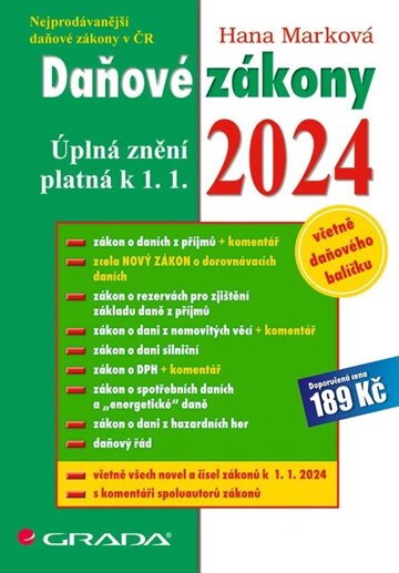 Obálka knihy Daňové zákony 2024