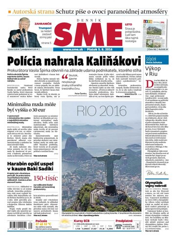 Obálka e-magazínu SME 5.8.2016