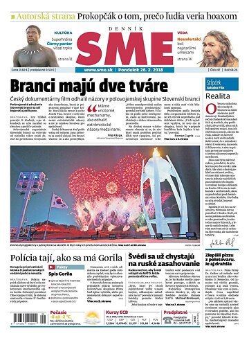 Obálka e-magazínu SME 26.2.2018