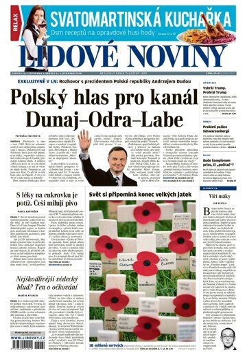 Obálka e-magazínu Lidové noviny 10.11.2018