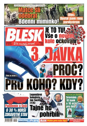 Obálka e-magazínu Blesk 31.8.2021