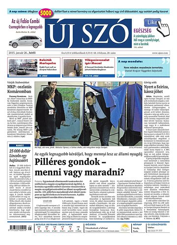 Obálka e-magazínu Új Szó 26.1.2015