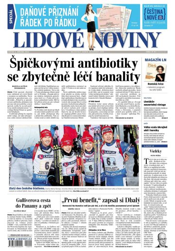 Obálka e-magazínu Lidové noviny 6.3.2015