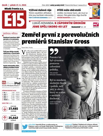 Obálka e-magazínu E15 17.4.2015