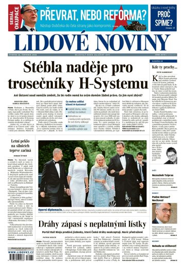 Obálka e-magazínu Lidové noviny 26.7.2018