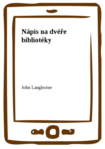 Obálka knihy Nápis na dvéře bibliotéky