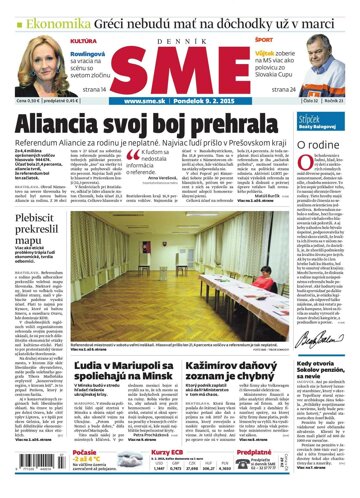 Obálka e-magazínu SME 9.2.2015