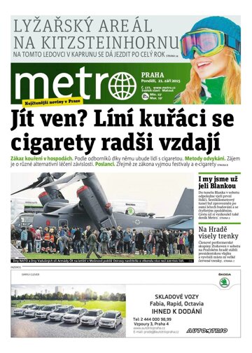 Obálka e-magazínu deník METRO 21.9.2015