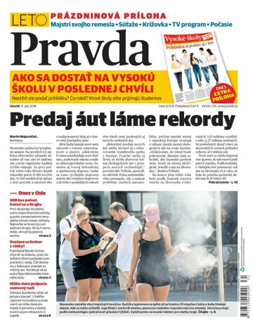 Obálka e-magazínu Pravda 31. 7. 2018