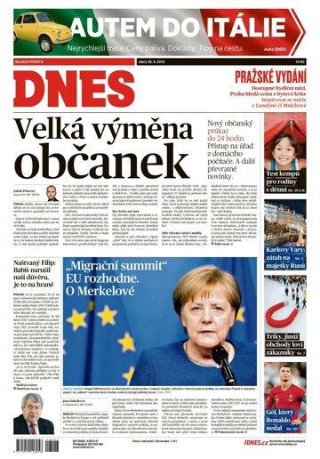 Obálka e-magazínu MF Dnes 26.6.2018