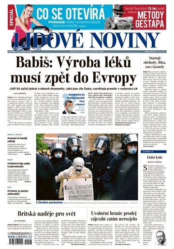 Obálka e-magazínu Lidové noviny 27.4.2020