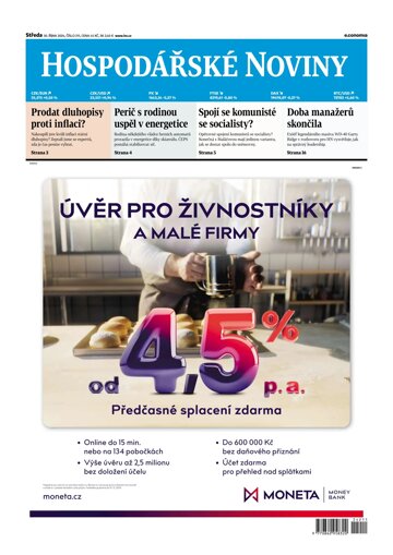 Obálka e-magazínu Hospodářské noviny 211 - 30.10.2024