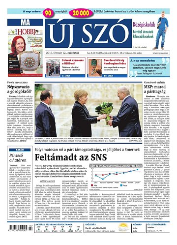 Obálka e-magazínu Új Szó 12.2.2015