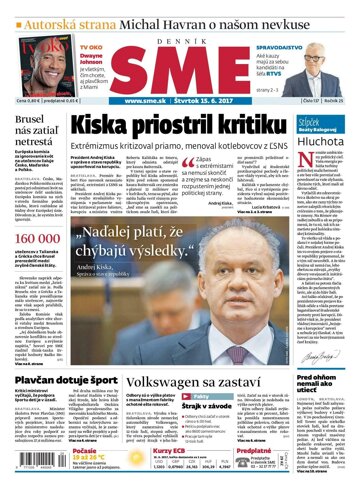 Obálka e-magazínu SME 15.6.2017