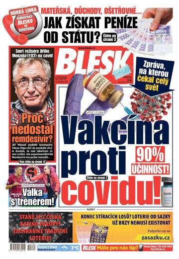 Obálka e-magazínu Blesk 10.11.2020