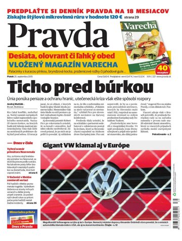 Obálka e-magazínu Pravda 25. 9. 2015