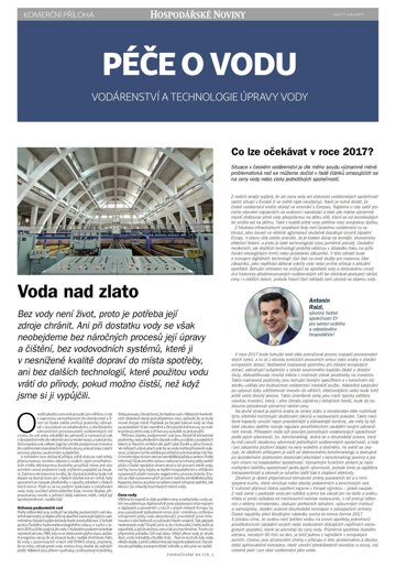 Obálka e-magazínu Hospodářské noviny - příloha 012 - 17.1.2017 příloha Péče o vodu