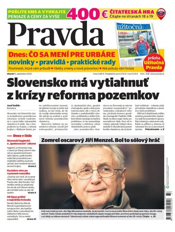 Obálka e-magazínu Pravda 8. 9. 2020