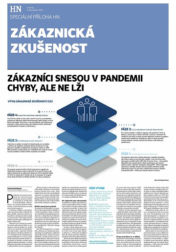 Obálka e-magazínu Hospodářské noviny - příloha 214 - 5.11.2020 příloha Zákaznická zkušenost