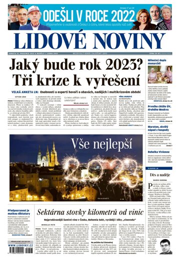 Obálka e-magazínu Lidové noviny 31.12.2022