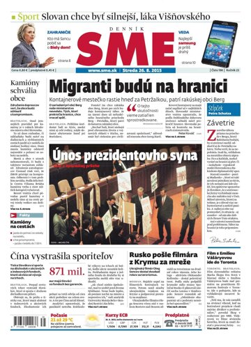 Obálka e-magazínu SME 26.8.2015