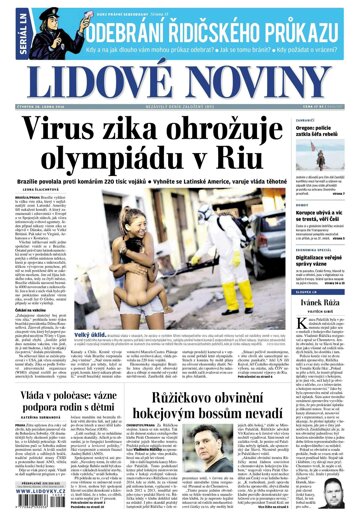 Obálka e-magazínu Lidové noviny 28.1.2016