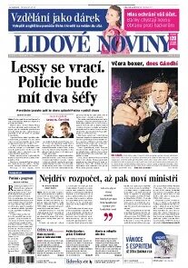 Obálka e-magazínu Lidové noviny 3.12.2013