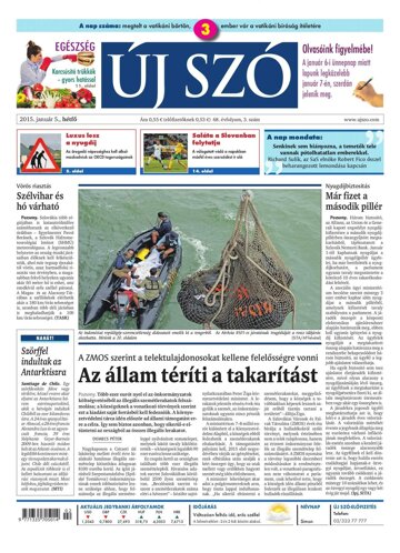 Obálka e-magazínu Új Szó 5.1.2015