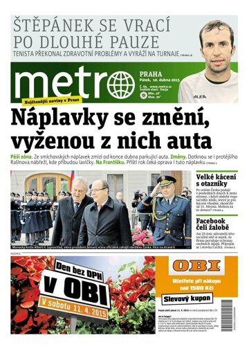 Obálka e-magazínu deník METRO 10.4.2015