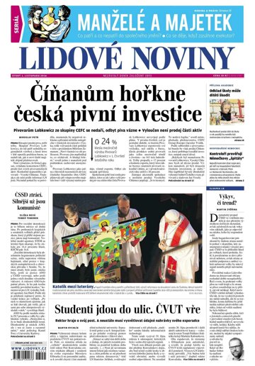 Obálka e-magazínu Lidové noviny 1.11.2016