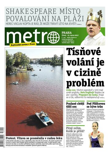 Obálka e-magazínu deník METRO 15.8.2017