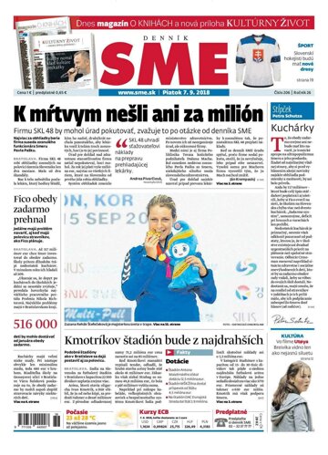 Obálka e-magazínu SME 7/9/2018