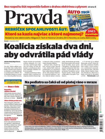 Obálka e-magazínu Pravda 14. 12. 2022