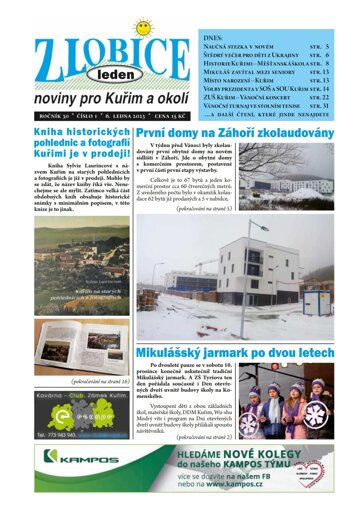 Obálka e-magazínu Zlobice – noviny pro Kuřim a okolí 1/2023