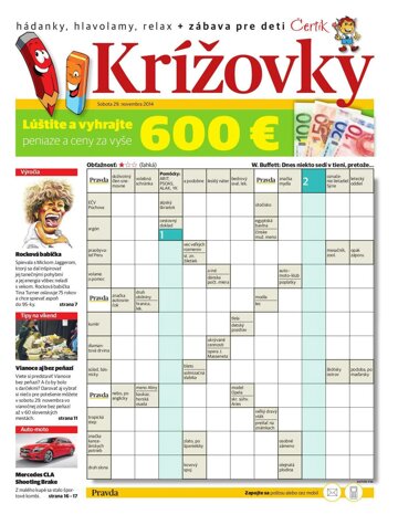 Obálka e-magazínu Krížovky 29. 11. 2014