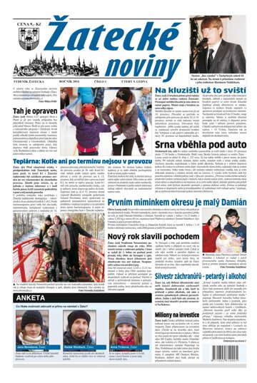 Obálka e-magazínu Žatecké noviny 1/2016