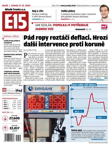 Obálka e-magazínu E15 17.12.2014