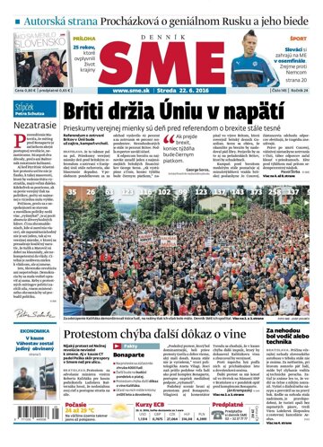 Obálka e-magazínu SME 22.6.2016