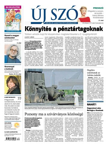 Obálka e-magazínu Új Szó 30.7.2016