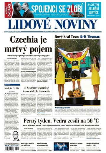 Obálka e-magazínu Lidové noviny 30.7.2018