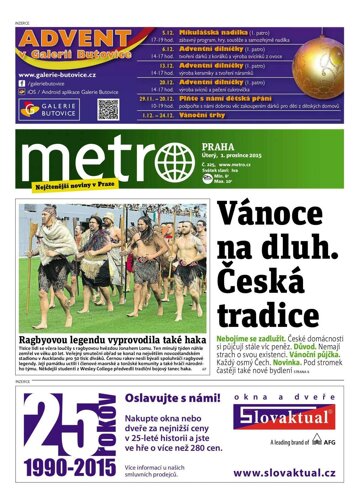 Obálka e-magazínu deník METRO 1.12.2015