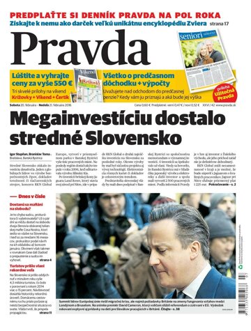 Obálka e-magazínu Pravda 20. 2. 2016