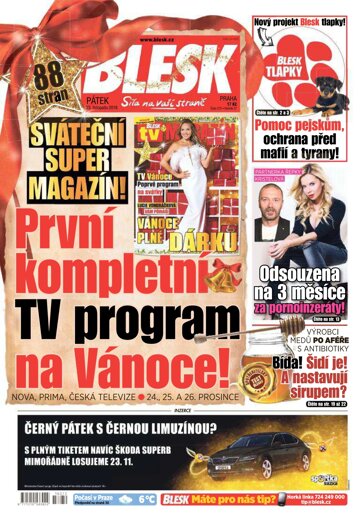 Obálka e-magazínu Blesk 23.11.2018