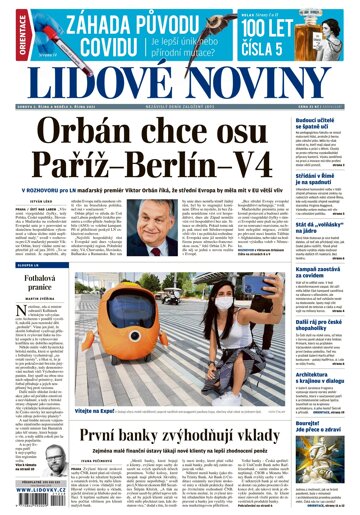 Obálka e-magazínu Lidové noviny 2.10.2021