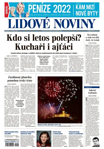 Obálka e-magazínu Lidové noviny 3.1.2022