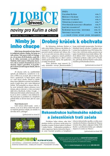 Obálka e-magazínu Zlobice – noviny pro Kuřim a okolí 3/2017