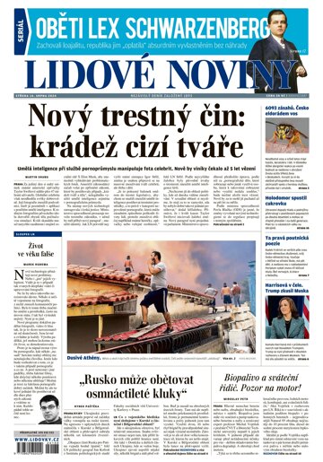 Obálka e-magazínu Lidové noviny 14.8.2024