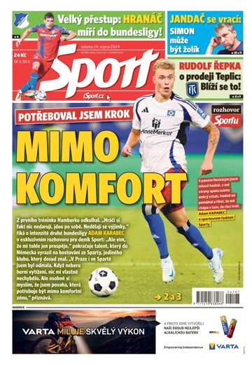 Obálka e-magazínu Sport 24.8.2024